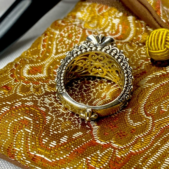 Barbara Bixby most beautiful Peridot sterling and 18k accents gold ring - Picture 5 of 7